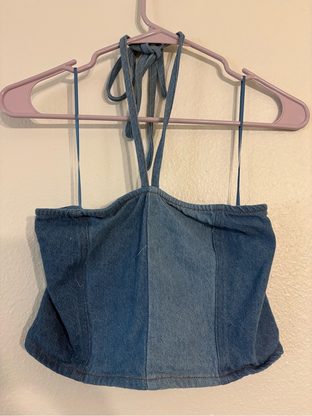 Promesa Denim Halter Crop Top